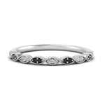 Load image into Gallery viewer, Thin-Stacking-Vintage-Wedding-Ring-with-black-diamond-in-white-gold-FD9489BGBLACK-NL-WG.jpg
