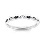 Load image into Gallery viewer, Thin-Stacking-Vintage-Wedding-Ring-with-black-diamond-in-white-gold-FD9489BGBLACK-NL-WG.jpg
