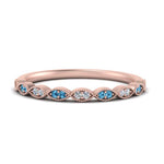 Load image into Gallery viewer, Thin-Stacking-Vintage-diamond-Wedding-Ring-with-blue-topaz-in-rose-gold-FD9489BGICBLTO-NL-RG.jpg
