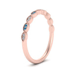 Load image into Gallery viewer, Thin-Stacking-Vintage-diamond-Wedding-Ring-with-blue-topaz-in-rose-gold-FD9489BGICBLTO-NL-RG.jpg

