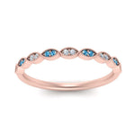 Load image into Gallery viewer, Thin-Stacking-Vintage-diamond-Wedding-Ring-with-blue-topaz-in-rose-gold-FD9489BGICBLTO-NL-RG.jpg
