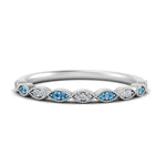 Load image into Gallery viewer, Thin-Stacking-Vintage-diamond-Wedding-Ring-with-blue-topaz-in-white-gold-FD9489BGICBLTO-NL-WG.jpg
