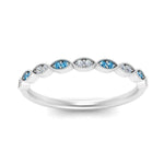 Load image into Gallery viewer, Thin-Stacking-Vintage-diamond-Wedding-Ring-with-blue-topaz-in-white-gold-FD9489BGICBLTO-NL-WG.jpg
