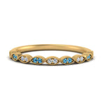 Load image into Gallery viewer, Thin-Stacking-Vintage-diamond-Wedding-Ring-with-blue-topaz-in-yellow-gold-FD9489BGICBLTO-NL-YG.jpg
