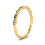 Load image into Gallery viewer, Thin-Stacking-Vintage-diamond-Wedding-Ring-with-blue-topaz-in-yellow-gold-FD9489BGICBLTO-NL-YG.jpg
