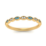 Load image into Gallery viewer, Thin-Stacking-Vintage-diamond-Wedding-Ring-with-blue-topaz-in-yellow-gold-FD9489BGICBLTO-NL-YG.jpg
