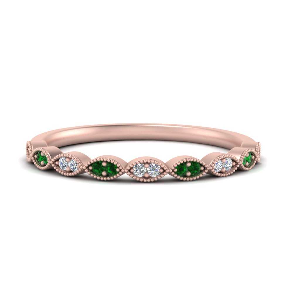 Thin-Stacking-Vintage-diamond-Wedding-Ring-with-emerald-in-rose-gold-FD9489BGEMGR-NL-RG.jpg
