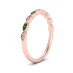 Load image into Gallery viewer, Thin-Stacking-Vintage-diamond-Wedding-Ring-with-emerald-in-rose-gold-FD9489BGEMGR-NL-RG.jpg
