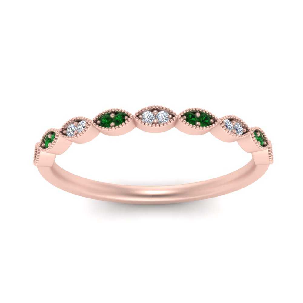 Thin-Stacking-Vintage-diamond-Wedding-Ring-with-emerald-in-rose-gold-FD9489BGEMGR-NL-RG.jpg