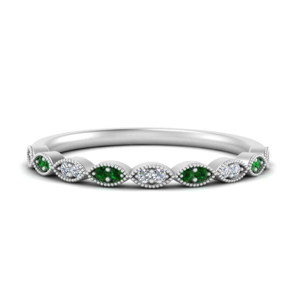 Thin-Stacking-Vintage-diamond-Wedding-Ring-with-emerald-in-white-gold-FD9489BGEMGR-NL-WG.jpg