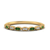 Load image into Gallery viewer, Thin-Stacking-Vintage-diamond-Wedding-Ring-with-emerald-in-yellow-gold-FD9489BGEMGR-NL-YG.jpg