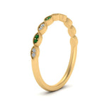 Load image into Gallery viewer, Thin-Stacking-Vintage-diamond-Wedding-Ring-with-emerald-in-yellow-gold-FD9489BGEMGR-NL-YG.jpg
