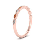 Load image into Gallery viewer, Thin-Stacking-Vintage-diamond-Wedding-Ring-with-orange-sapphire-in-rose-gold-FD9489BGSAOR-NL-RG.jpg
