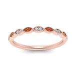 Load image into Gallery viewer, Thin-Stacking-Vintage-diamond-Wedding-Ring-with-orange-sapphire-in-rose-gold-FD9489BGSAOR-NL-RG.jpg
