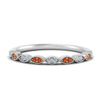 Load image into Gallery viewer, Thin-Stacking-Vintage-diamond-Wedding-Ring-with-orange-sapphire-in-white-gold-FD9489BGSAOR-NL-WG.jpg
