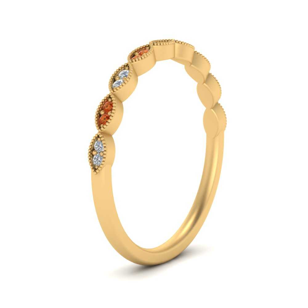 Thin-Stacking-Vintage-diamond-Wedding-Ring-with-orange-sapphire-in-yellow-gold-FD9489BGSAOR-NL-YG.jpg