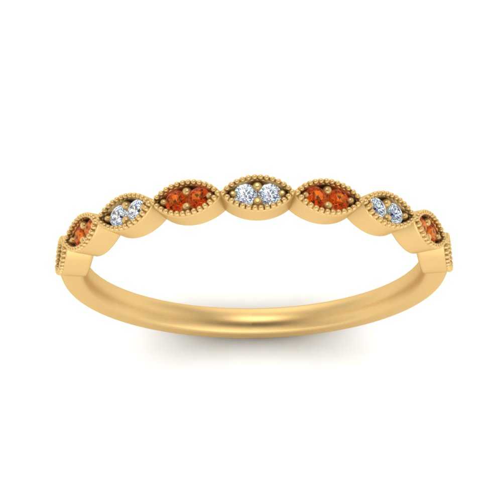 Thin-Stacking-Vintage-diamond-Wedding-Ring-with-orange-sapphire-in-yellow-gold-FD9489BGSAOR-NL-YG.jpg