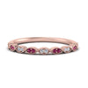 Load image into Gallery viewer, Thin-Stacking-Vintage-diamond-Wedding-Ring-with-pink-sapphire-in-rose-gold-FD9489BGSADRPI-NL-RG.jpg