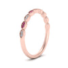 Load image into Gallery viewer, Thin-Stacking-Vintage-diamond-Wedding-Ring-with-pink-sapphire-in-rose-gold-FD9489BGSADRPI-NL-RG.jpg