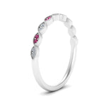 Load image into Gallery viewer, Thin-Stacking-Vintage-diamond-Wedding-Ring-with-pink-sapphire-in-white-gold-FD9489BGSADRPI-NL-WG.jpg
