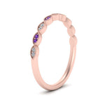 Load image into Gallery viewer, Thin-Stacking-Vintage-diamond-Wedding-Ring-with-purple-topaz-in-rose-gold-FD9489BGVITO-NL-RG.jpg
