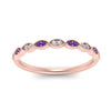 Load image into Gallery viewer, Thin-Stacking-Vintage-diamond-Wedding-Ring-with-purple-topaz-in-rose-gold-FD9489BGVITO-NL-RG.jpg