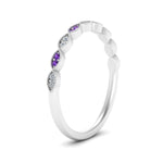 Load image into Gallery viewer, Thin-Stacking-Vintage-diamond-Wedding-Ring-with-purple-topaz-in-white-gold-FD9489BGVITO-NL-WG.jpg
