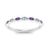 Load image into Gallery viewer, Thin-Stacking-Vintage-diamond-Wedding-Ring-with-purple-topaz-in-white-gold-FD9489BGVITO-NL-WG.jpg