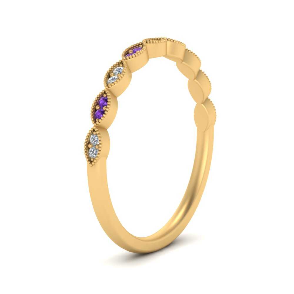 Thin-Stacking-Vintage-diamond-Wedding-Ring-with-purple-topaz-in-yellow-gold-FD9489BGVITO-NL-YG.jpg