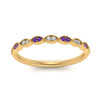 Load image into Gallery viewer, Thin-Stacking-Vintage-diamond-Wedding-Ring-with-purple-topaz-in-yellow-gold-FD9489BGVITO-NL-YG.jpg