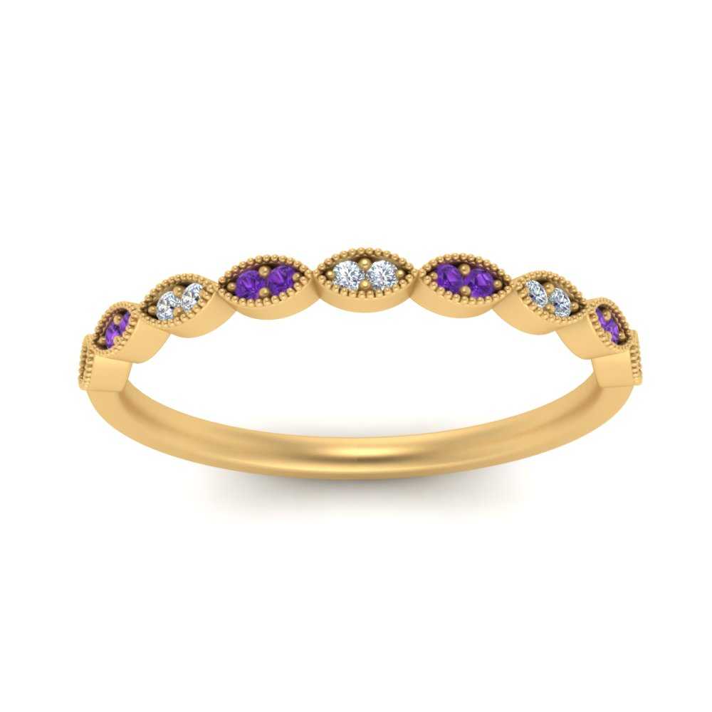 Thin-Stacking-Vintage-diamond-Wedding-Ring-with-purple-topaz-in-yellow-gold-FD9489BGVITO-NL-YG.jpg