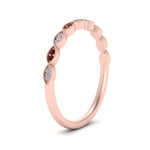 Load image into Gallery viewer, Thin-Stacking-Vintage-diamond-Wedding-Ring-with-ruby-in-rose-gold-FD9489BGRUDR-NL-RG.jpg
