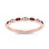 Load image into Gallery viewer, Thin-Stacking-Vintage-diamond-Wedding-Ring-with-ruby-in-rose-gold-FD9489BGRUDR-NL-RG.jpg