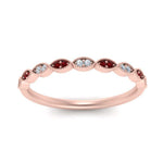 Load image into Gallery viewer, Thin-Stacking-Vintage-diamond-Wedding-Ring-with-ruby-in-rose-gold-FD9489BGRUDR-NL-RG.jpg
