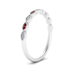 Load image into Gallery viewer, Thin-Stacking-Vintage-diamond-Wedding-Ring-with-ruby-in-white-gold-FD9489BGRUDR-NL-WG.jpg
