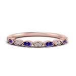 Load image into Gallery viewer, Thin-Stacking-Vintage-diamond-Wedding-Ring-with-sapphire-in-rose-gold-FD9489BGSABL-NL-RG.jpg
