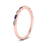 Load image into Gallery viewer, Thin-Stacking-Vintage-diamond-Wedding-Ring-with-sapphire-in-rose-gold-FD9489BGSABL-NL-RG.jpg
