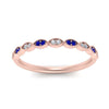 Load image into Gallery viewer, Thin-Stacking-Vintage-diamond-Wedding-Ring-with-sapphire-in-rose-gold-FD9489BGSABL-NL-RG.jpg