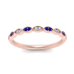 Load image into Gallery viewer, Thin-Stacking-Vintage-diamond-Wedding-Ring-with-sapphire-in-rose-gold-FD9489BGSABL-NL-RG.jpg
