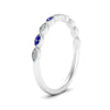 Load image into Gallery viewer, Thin-Stacking-Vintage-diamond-Wedding-Ring-with-sapphire-in-white-gold-FD9489BGSABL-NL-WG.jpg