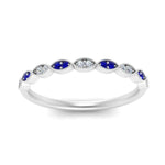 Load image into Gallery viewer, Thin-Stacking-Vintage-diamond-Wedding-Ring-with-sapphire-in-white-gold-FD9489BGSABL-NL-WG.jpg
