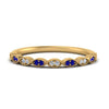 Load image into Gallery viewer, Thin-Stacking-Vintage-diamond-Wedding-Ring-with-sapphire-in-yellow-gold-FD9489BGSABL-NL-YG.jpg