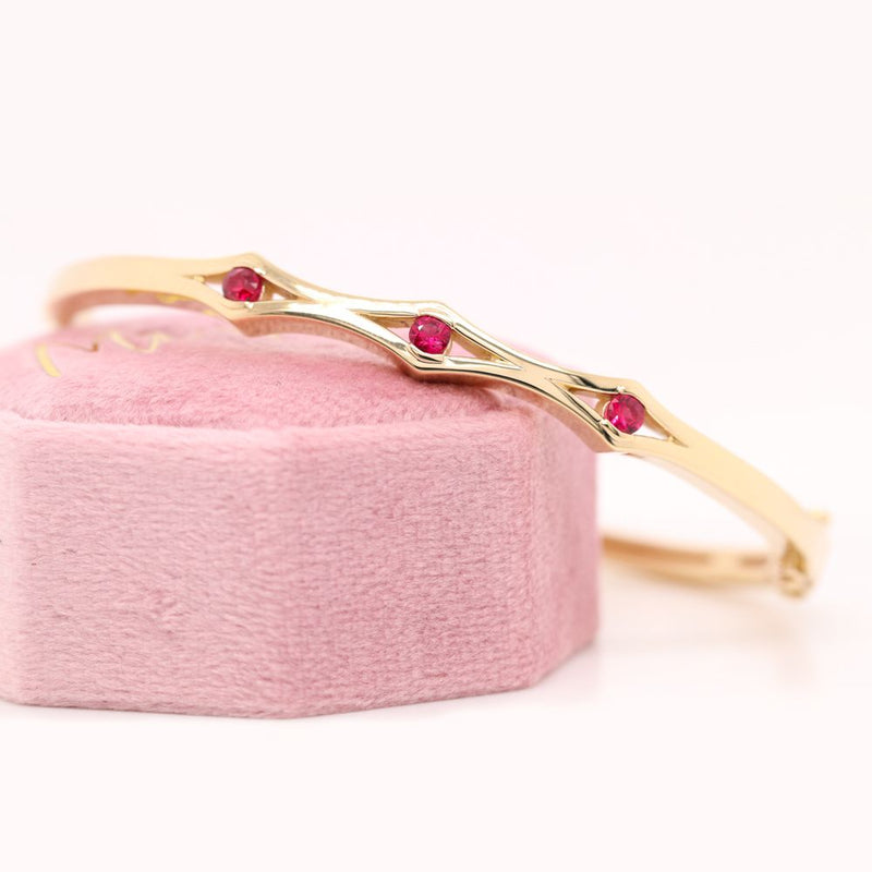 3 Stone Bracelet Bangle For Women