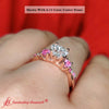 Load image into Gallery viewer, Three-Stone-Twisted-Heart-Shaped-Vine-Diamond-Ring-With-Pink-Sapphire-In-14K-Rose-Gold-FDENS3301R-_1_-1