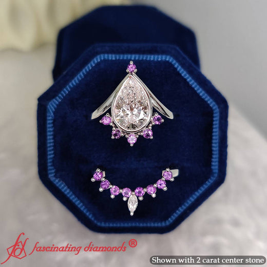 Tiara-pear-bezel-purple-topaz-wedding-ring-set-in-white-gold-fd1046pe-5