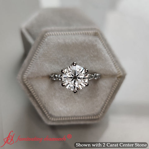 Tulip Setting Round Diamond Engagement Ring