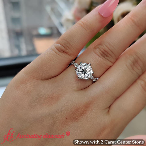 Tulip Setting Round Diamond Engagement Ring
