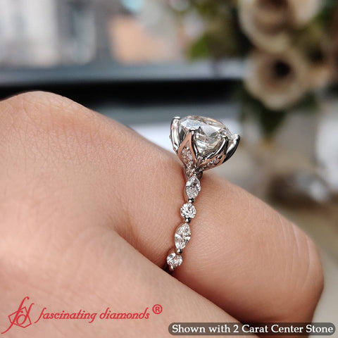 Tulip Setting Round Diamond Engagement Ring