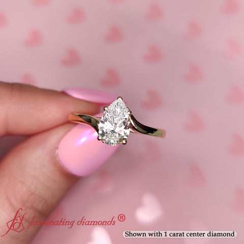 Twisted-Pear-Shaped-Lab-Diamond-Solitaire-Engagement-Ring-In-18K-Yellow-Gold-FD1020R-1