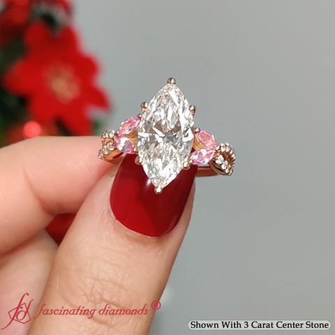 Twisted-Split-Marquise-Cut-Vine-Lab-Diamond-Engagement-Ring-With-Pink-Sapphire-In-18k-Rose-Gold-FDENR3211R-8